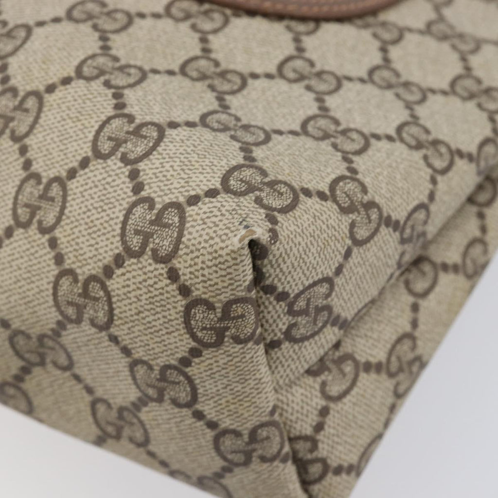 GUCCI GG Supreme Web Sherry Line Tote Bag PVC Beige Gold 89 02 003 Auth 206532A