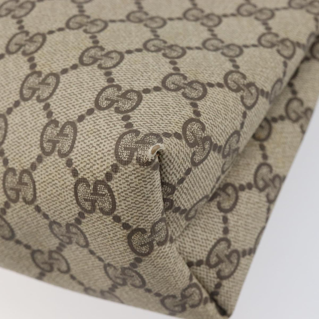 GUCCI GG Supreme Web Sherry Line Tote Bag PVC Beige Gold 89 02 003 Auth 206532A