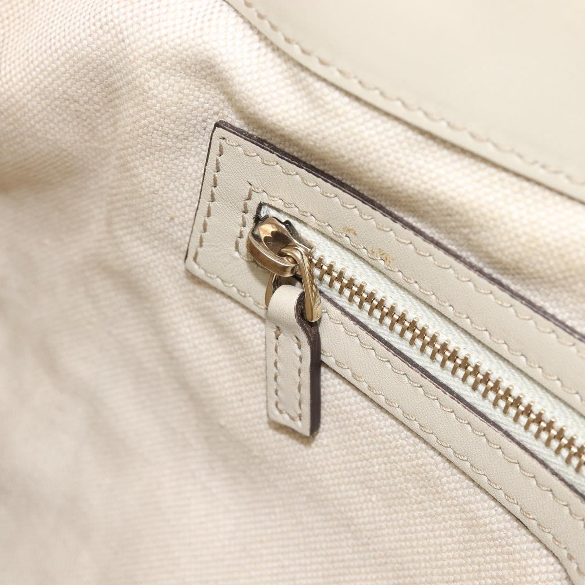 GUCCI GG Canvas Web Sherry Line Hand Bag Beige Gold 269894 Auth 206539A
