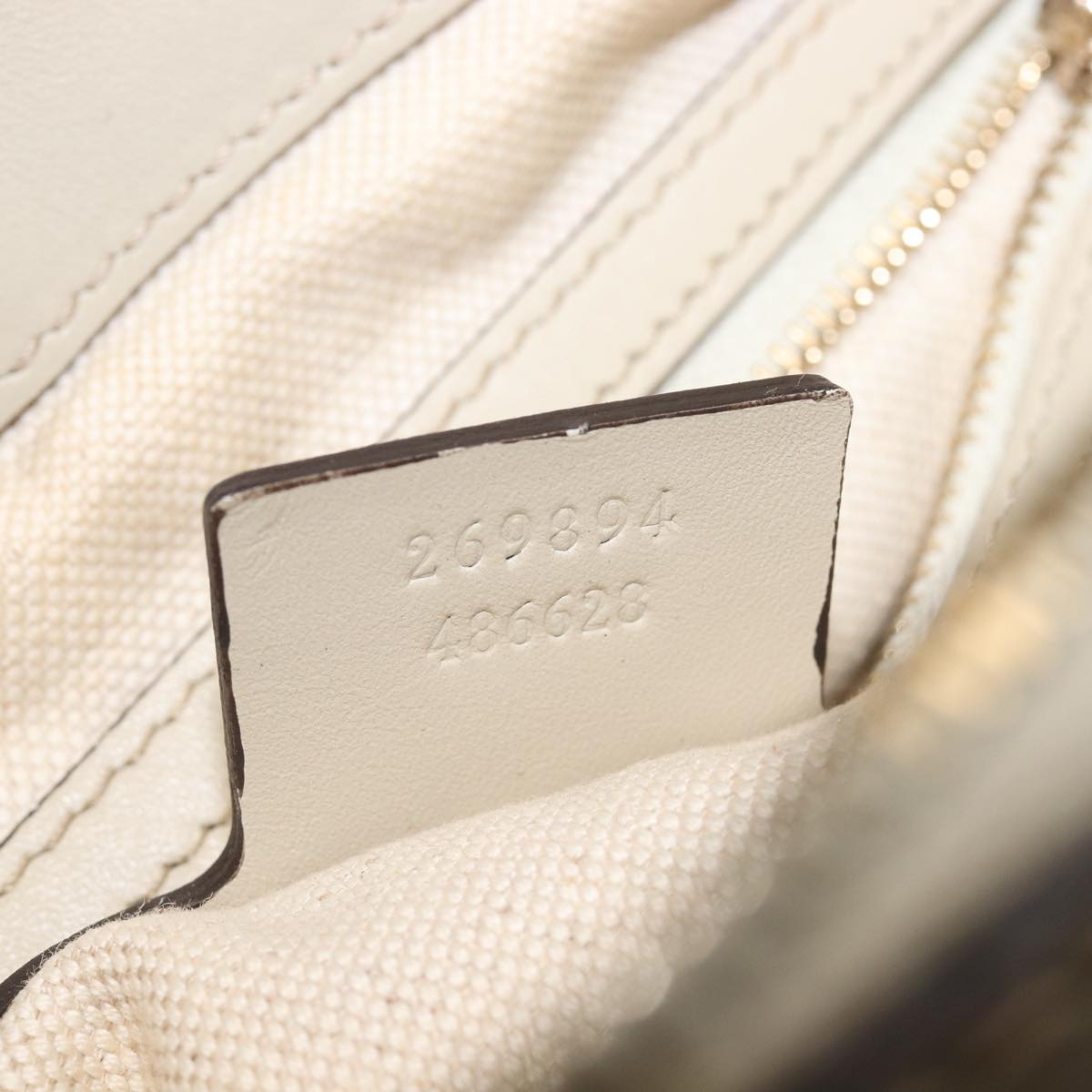 GUCCI GG Canvas Web Sherry Line Hand Bag Beige Gold 269894 Auth 206539A