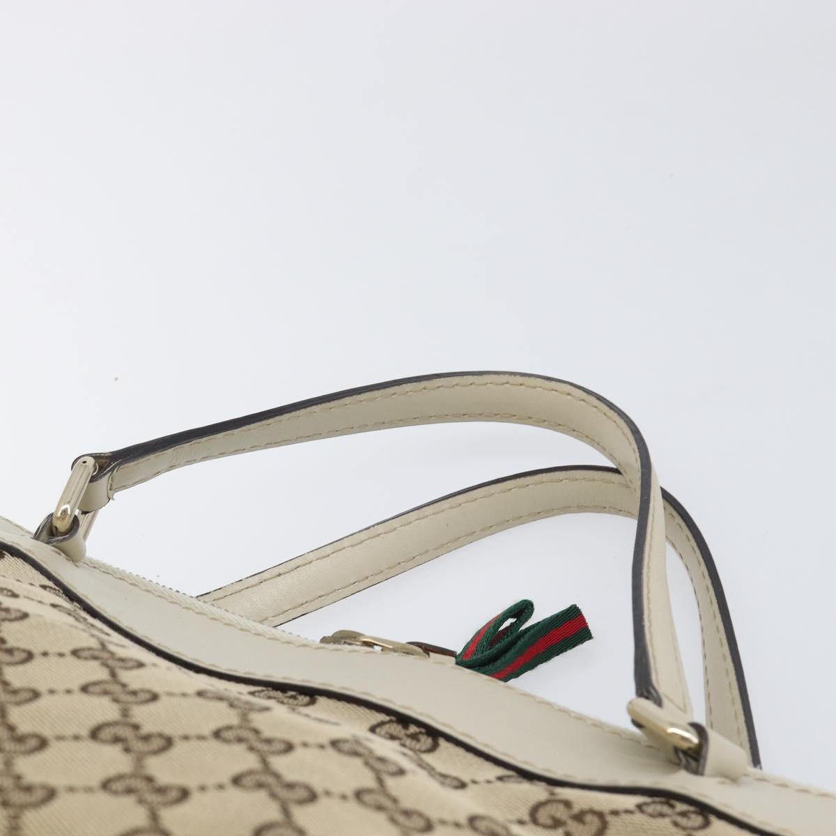 GUCCI GG Canvas Web Sherry Line Hand Bag Beige Gold 269894 Auth 206539A