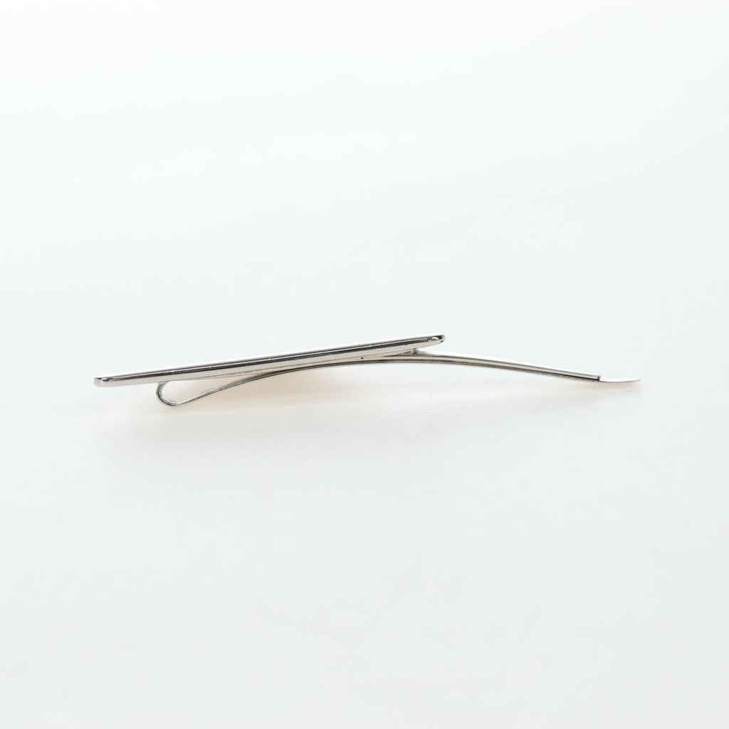 PRADA Hairpins 2 Sets Hair Clip Metal Silver Blue Auth 206677M