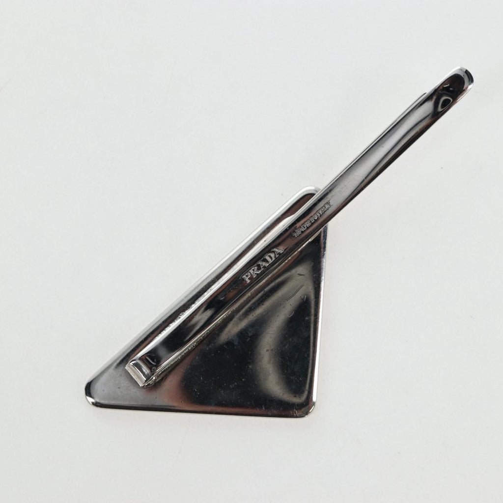 PRADA Hairpins 2 Sets Hair Clip Metal Silver Blue Auth 206677M