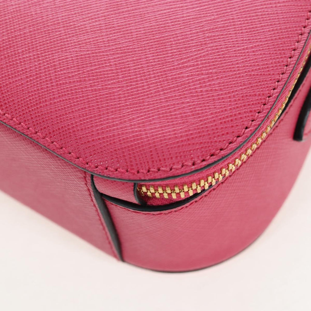 PRADA Hand Bag Safiano Leather 2way Pink Gold Auth 206787V
