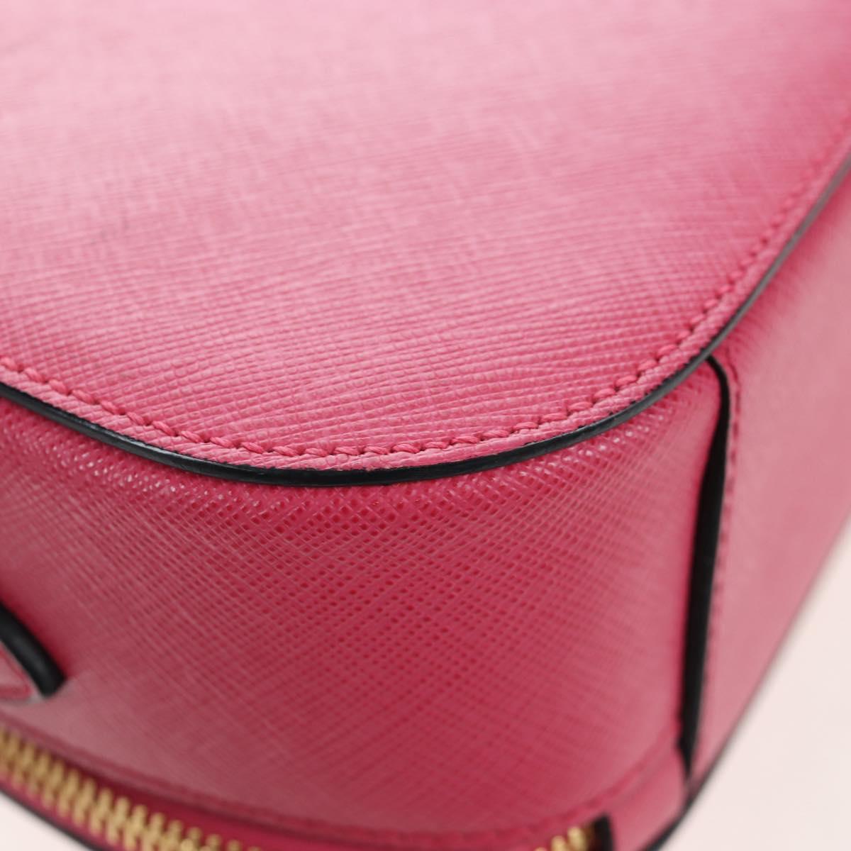 PRADA Hand Bag Safiano Leather 2way Pink Gold Auth 206787V