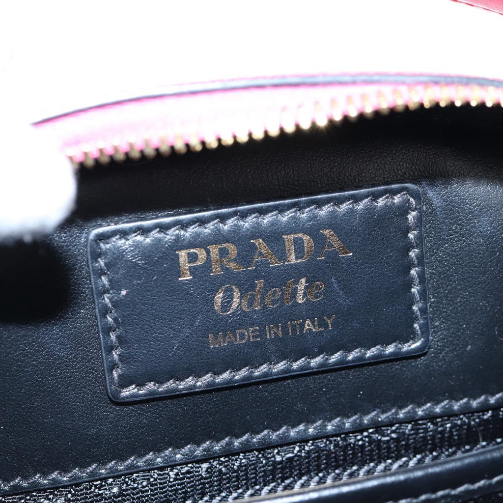 PRADA Hand Bag Safiano Leather 2way Pink Gold Auth 206787V