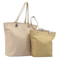GUCCI GG Canvas Shoulder Bag 2 Set Beige Auth 206848