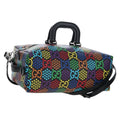 GUCCI GG Psychedelic Boston Bag PVC 2way Multicolor Silver 587866 Auth 206921SAM