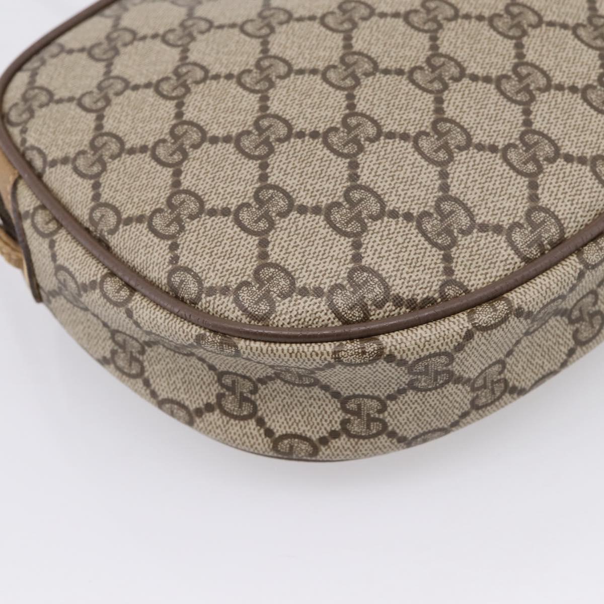 GUCCI GG Supreme Shoulder Bag PVC Beige Gold 56 02 600 Auth 207053