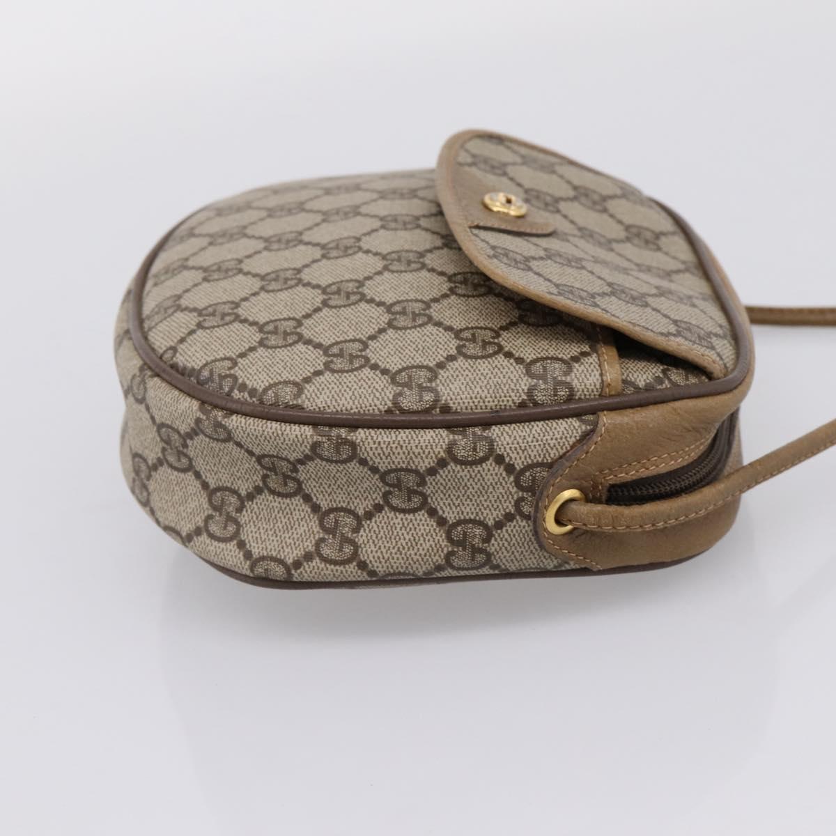 GUCCI GG Supreme Shoulder Bag PVC Beige Gold 56 02 600 Auth 207053