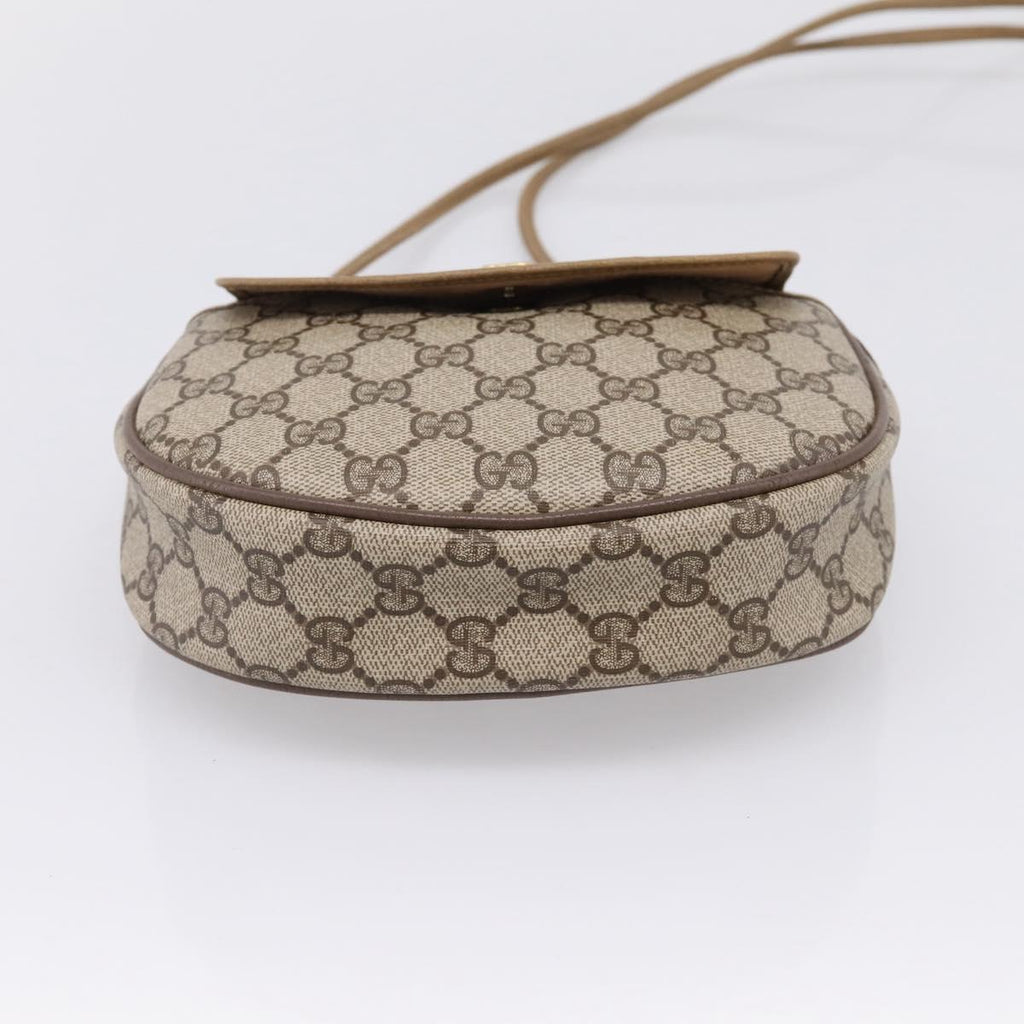 GUCCI GG Supreme Shoulder Bag PVC Beige Gold 56 02 600 Auth 207053