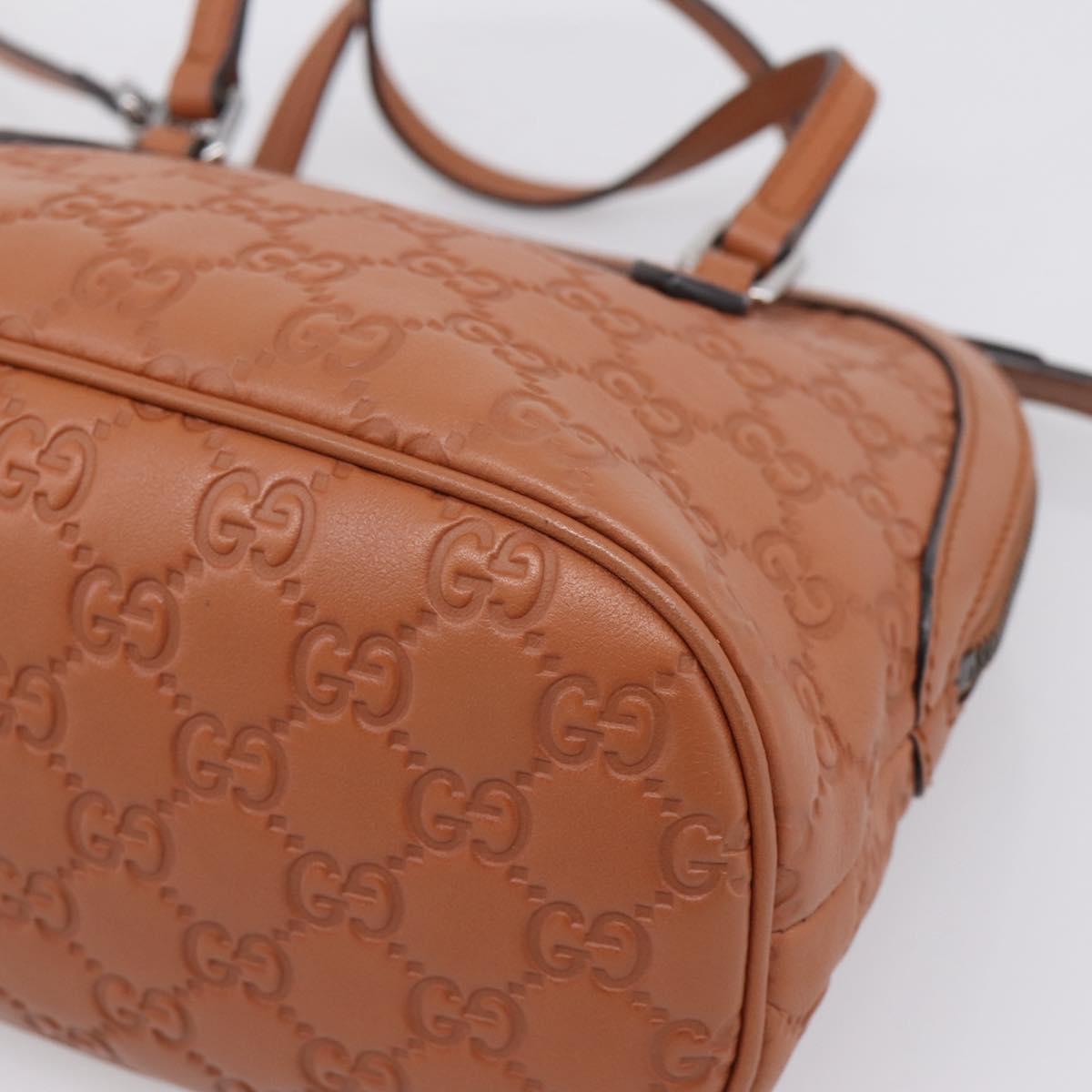 GUCCI Micro GG Canvas Guccissima Leather Outlet 2way Brown 341504 Auth 207098