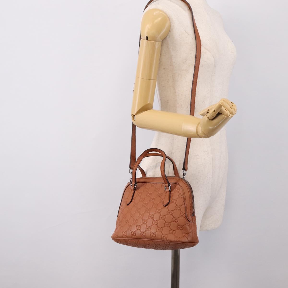 GUCCI Micro GG Canvas Guccissima Leather Outlet 2way Brown 341504 Auth 207098