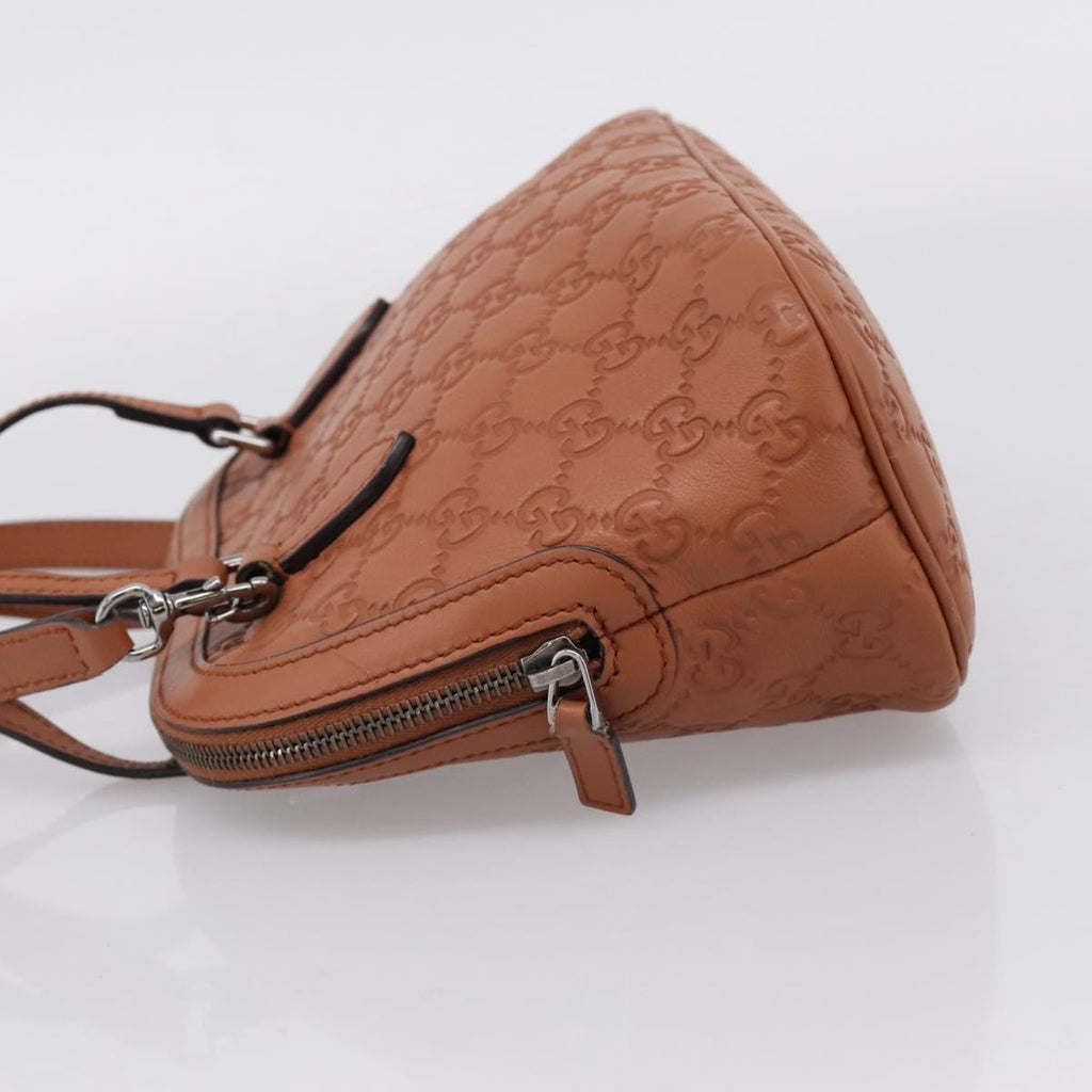 GUCCI Micro GG Canvas Guccissima Leather Outlet 2way Brown 341504 Auth 207098