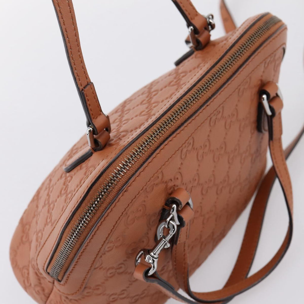 GUCCI Micro GG Canvas Guccissima Leather Outlet 2way Brown 341504 Auth 207098