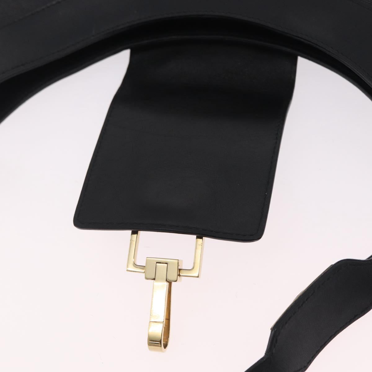 GUCCI Jackie Shoulder Bag Canvas Black Gold 001 4129 Auth 207102A