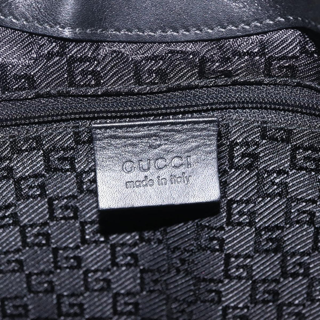 GUCCI Jackie Shoulder Bag Canvas Black Gold 001 4129 Auth 207102A