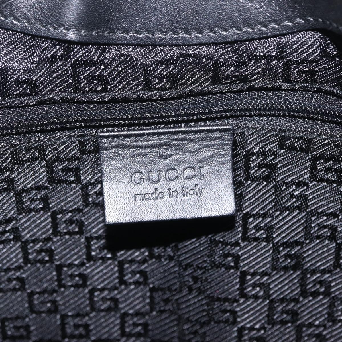 GUCCI Jackie Shoulder Bag Canvas Black Gold 001 4129 Auth 207102A
