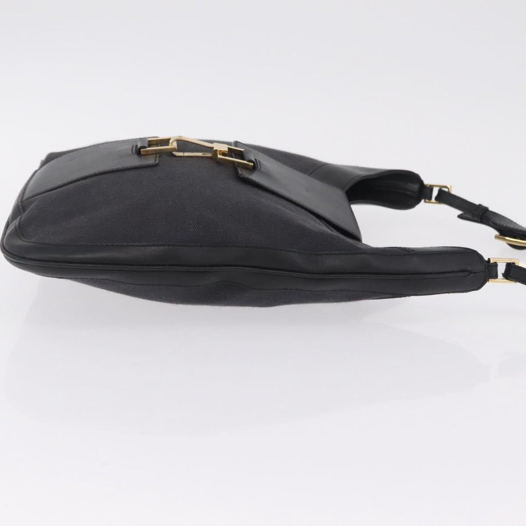 GUCCI Jackie Shoulder Bag Canvas Black Gold 001 4129 Auth 207102A