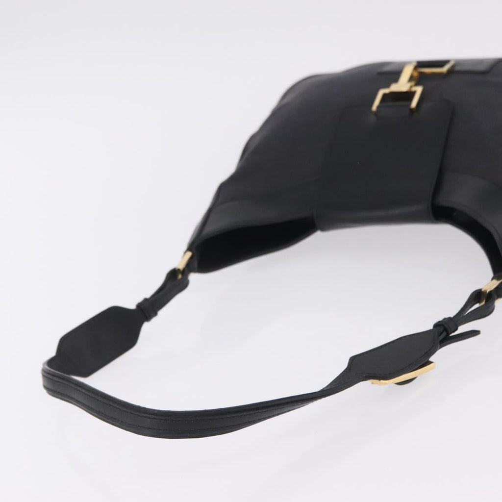 GUCCI Jackie Shoulder Bag Canvas Black Gold 001 4129 Auth 207102A
