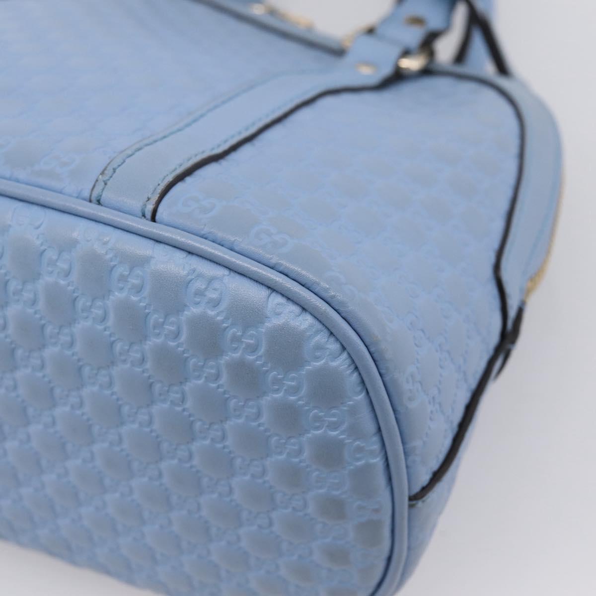 GUCCI Micro GG Canvas Guccissima Leather Outlet 2way Blue 449654 Auth 207167A