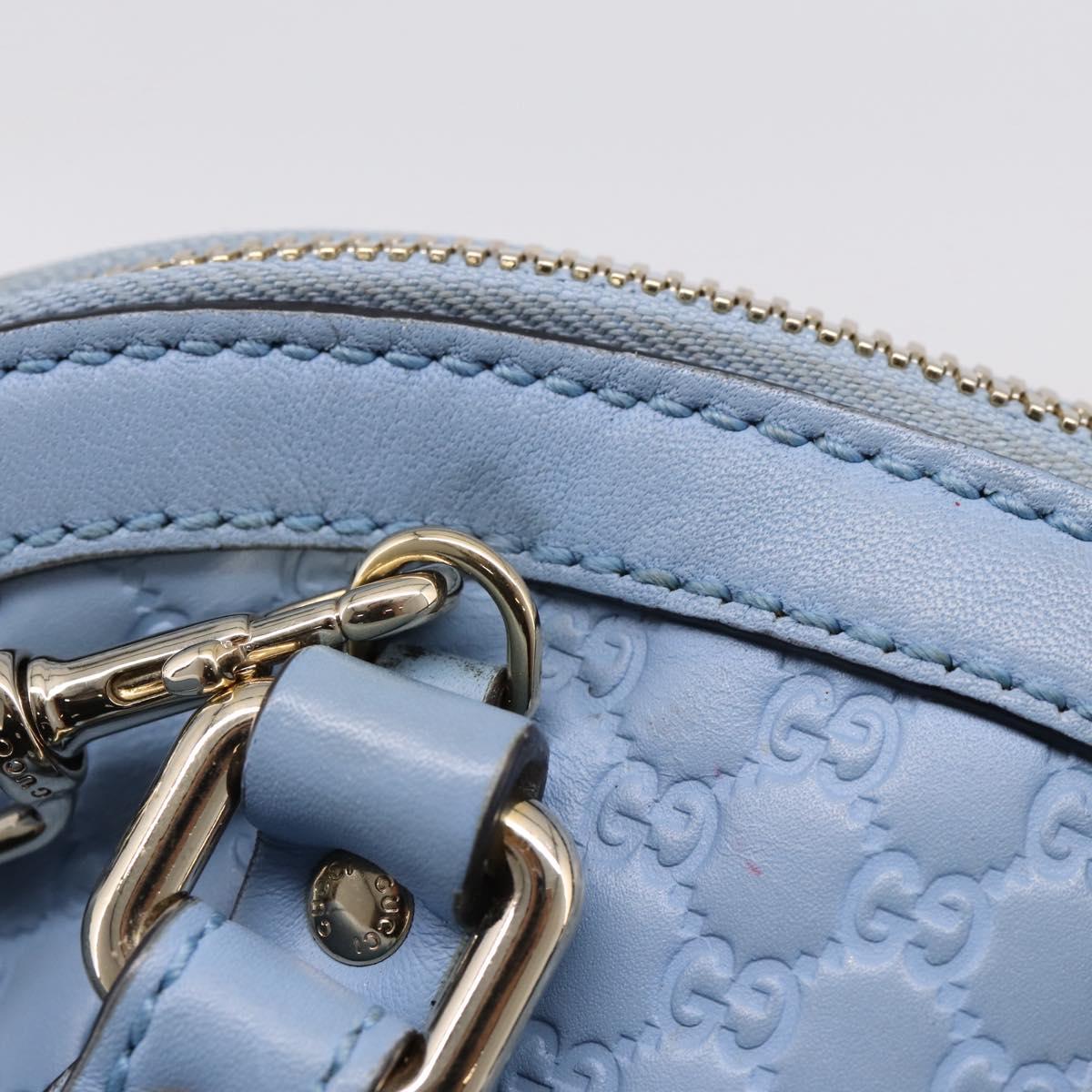 GUCCI Micro GG Canvas Guccissima Leather Outlet 2way Blue 449654 Auth 207167A