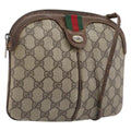 GUCCI GG Supreme Web Sherry Line Shoulder Bag PVC Beige 904 02 047 Auth 207308