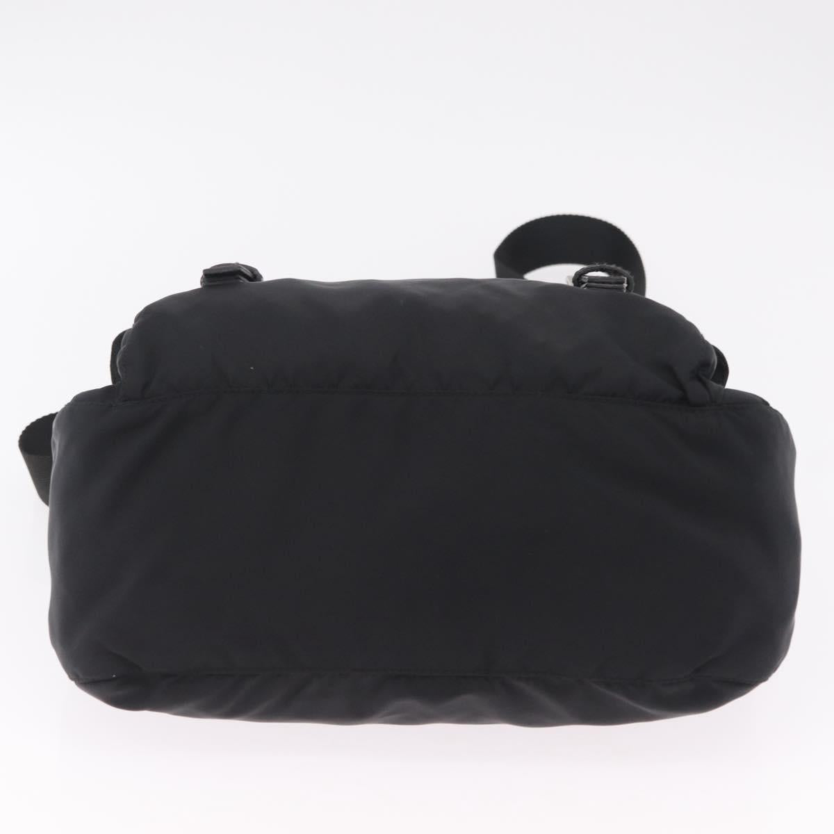 PRADA Shoulder Bag Nylon Black Silver Auth 207460V