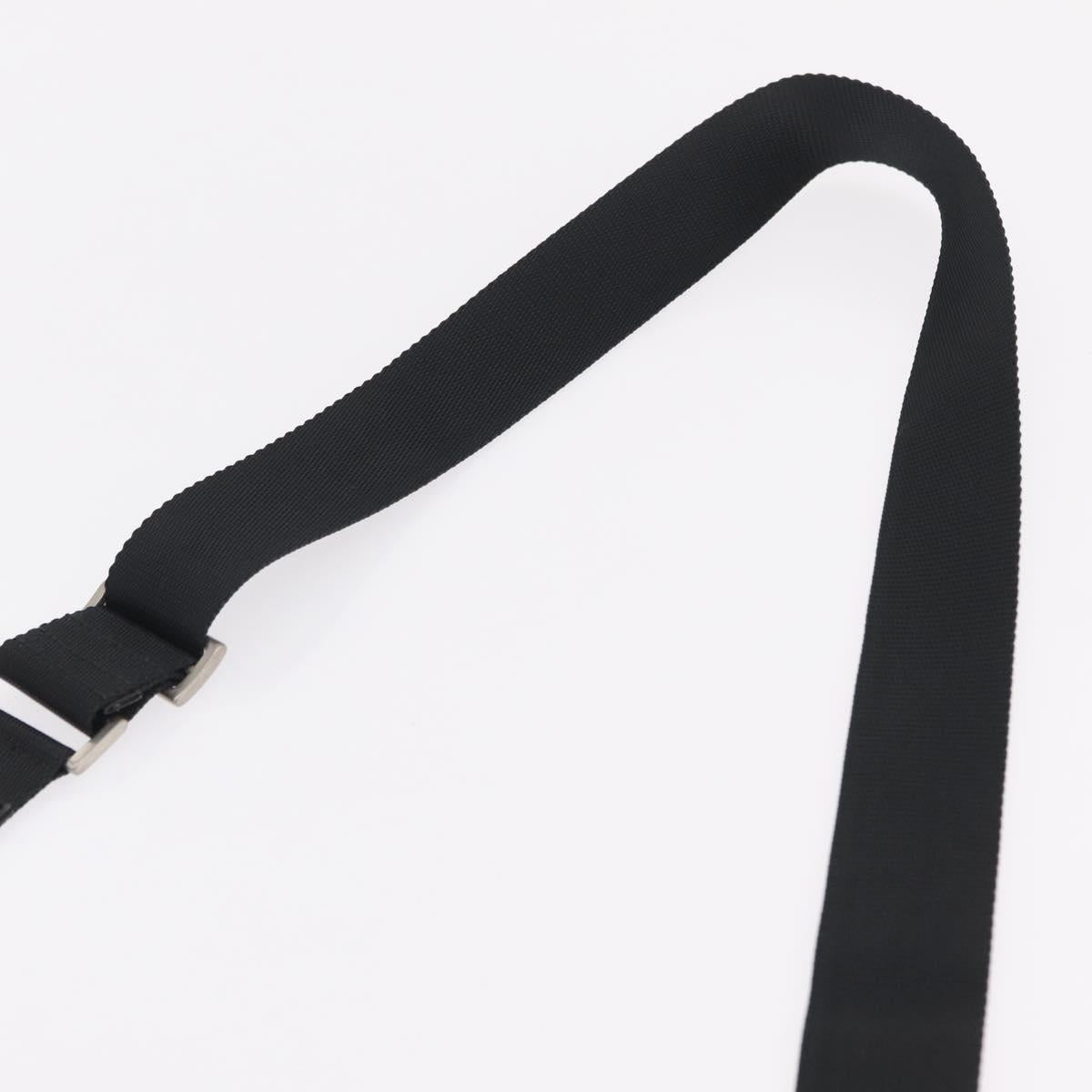 PRADA Shoulder Bag Nylon Black Silver Auth 207460V