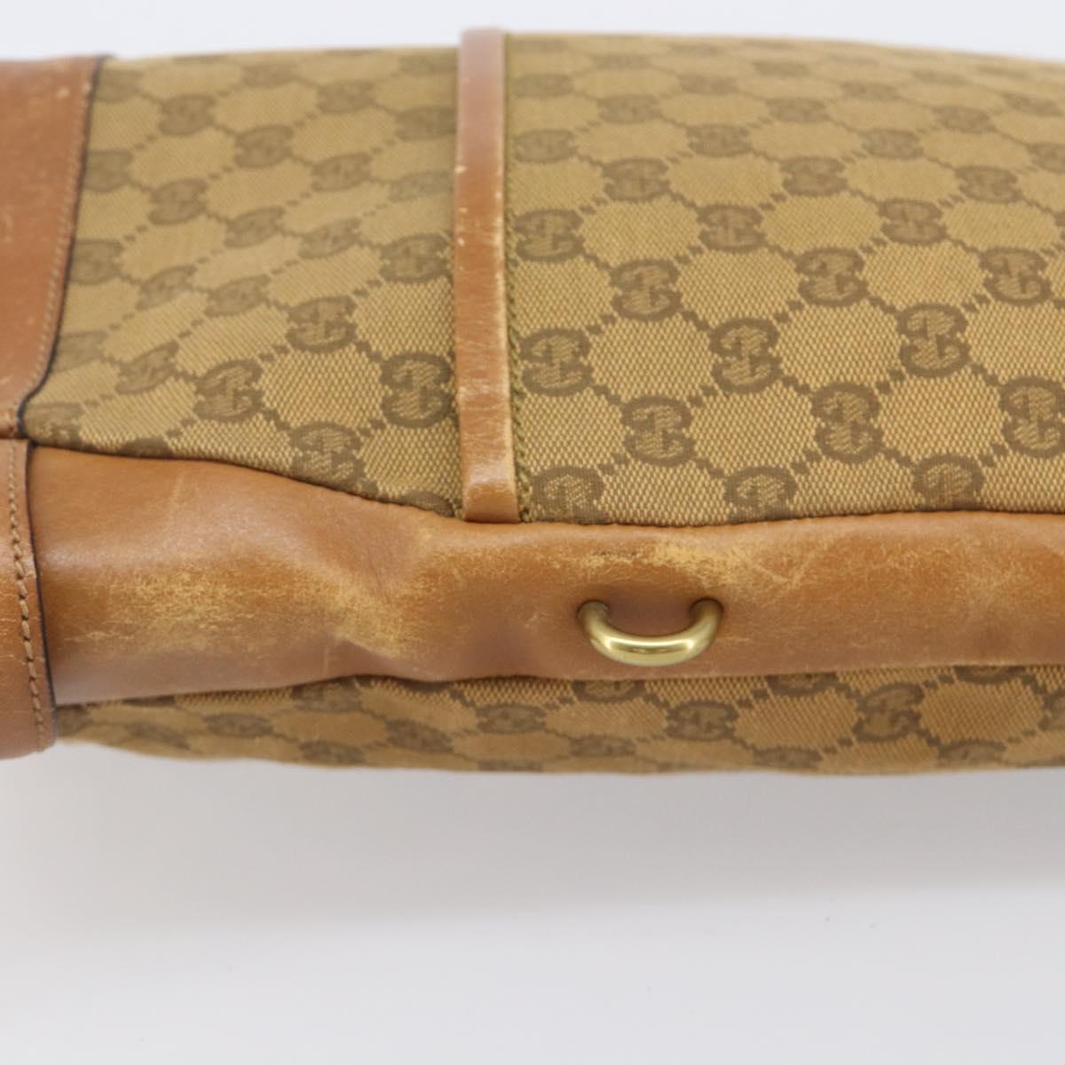 GUCCI GG Canvas Shoulder Bag Brown Gold 109097 Auth 207462