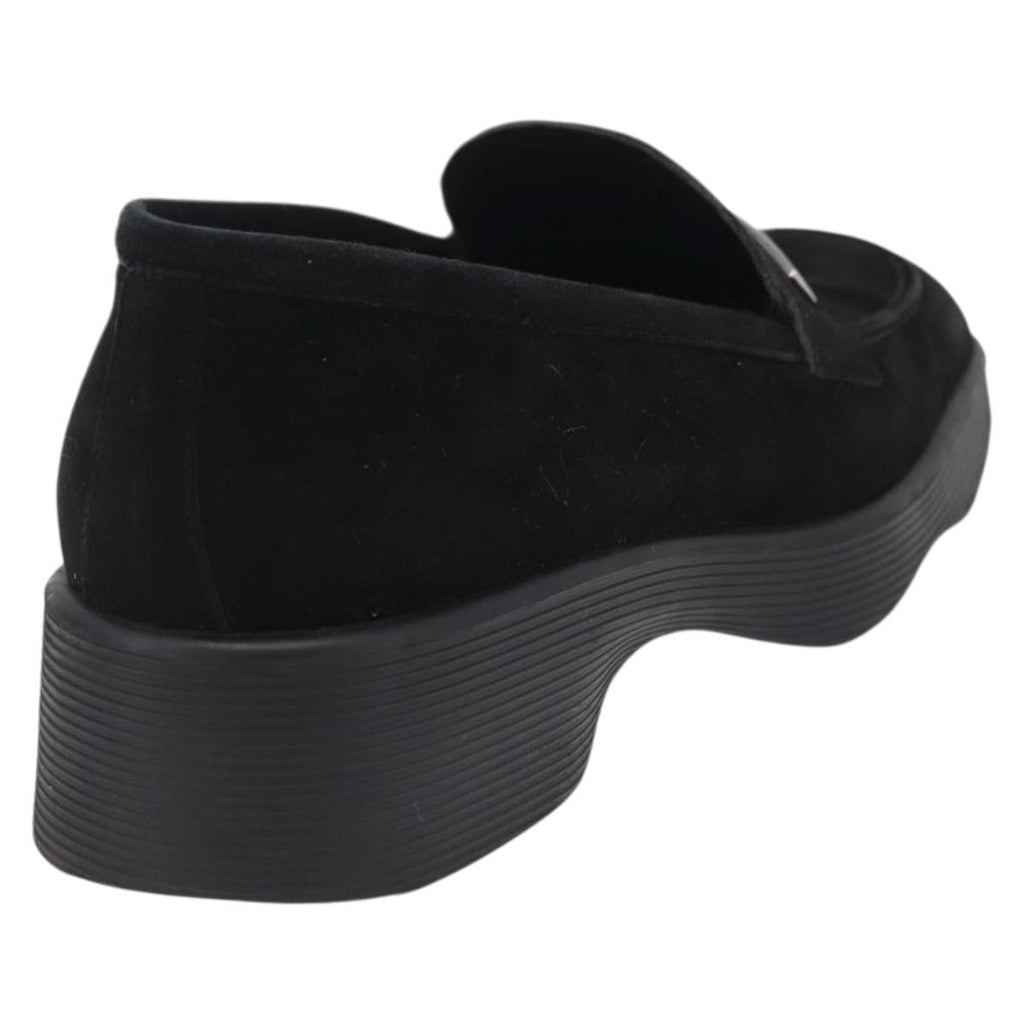 GUCCI Loafers Suede 25.5 cm Black Silver Auth 207479V