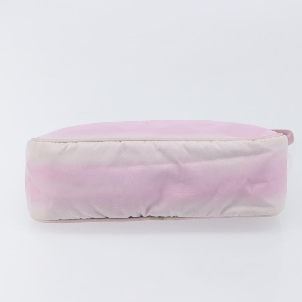 PRADA Accessory Pouch Nylon Pink Silver Auth 207483