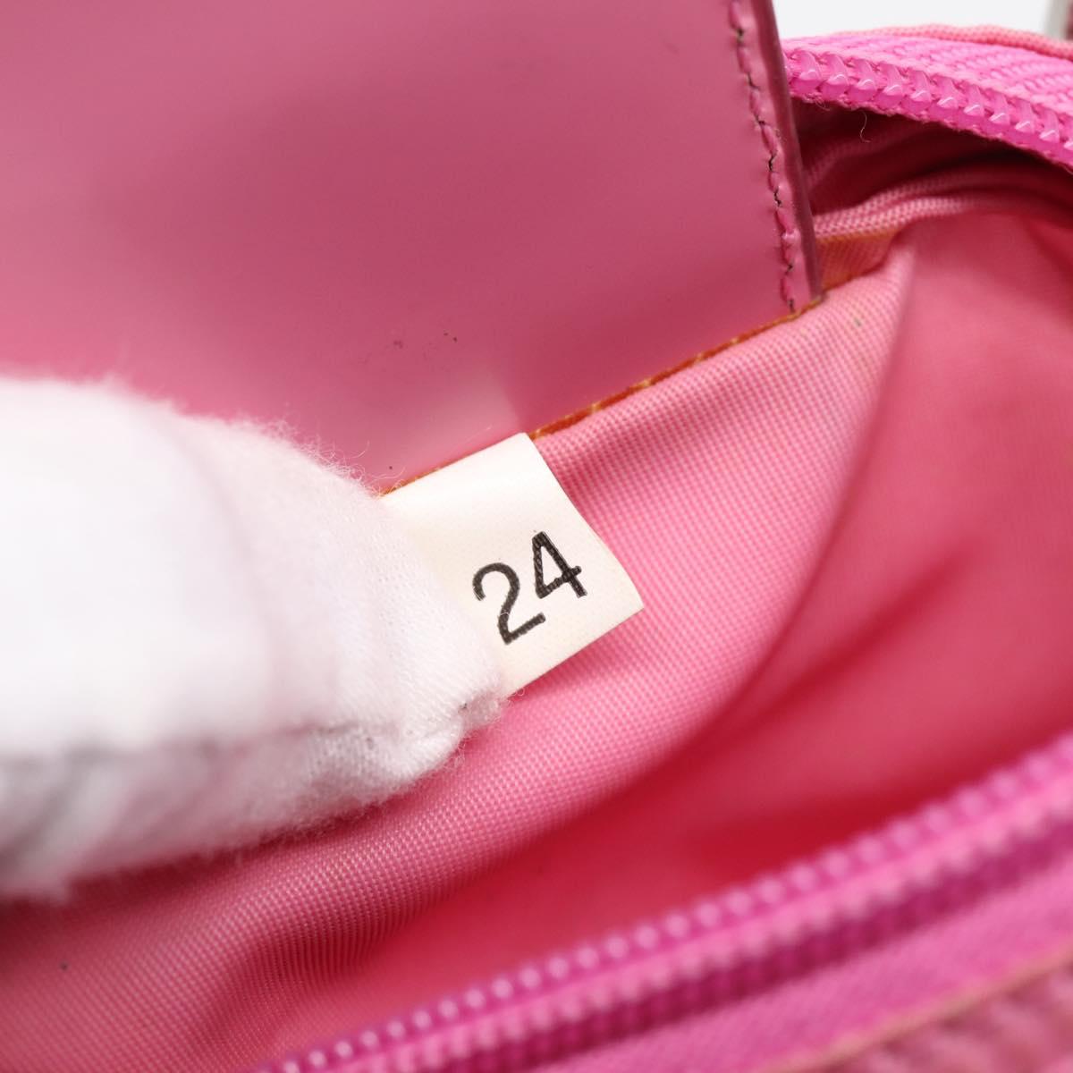 PRADA Shoulder Bag Nylon Pink Silver Auth 207599A