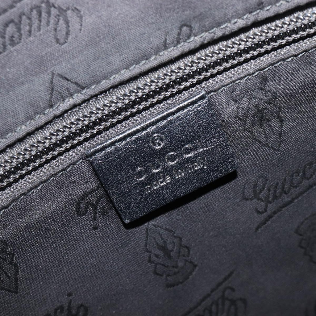 GUCCI GG Implementation Shoulder Bag PVC Black Silver 201448 Auth 207747