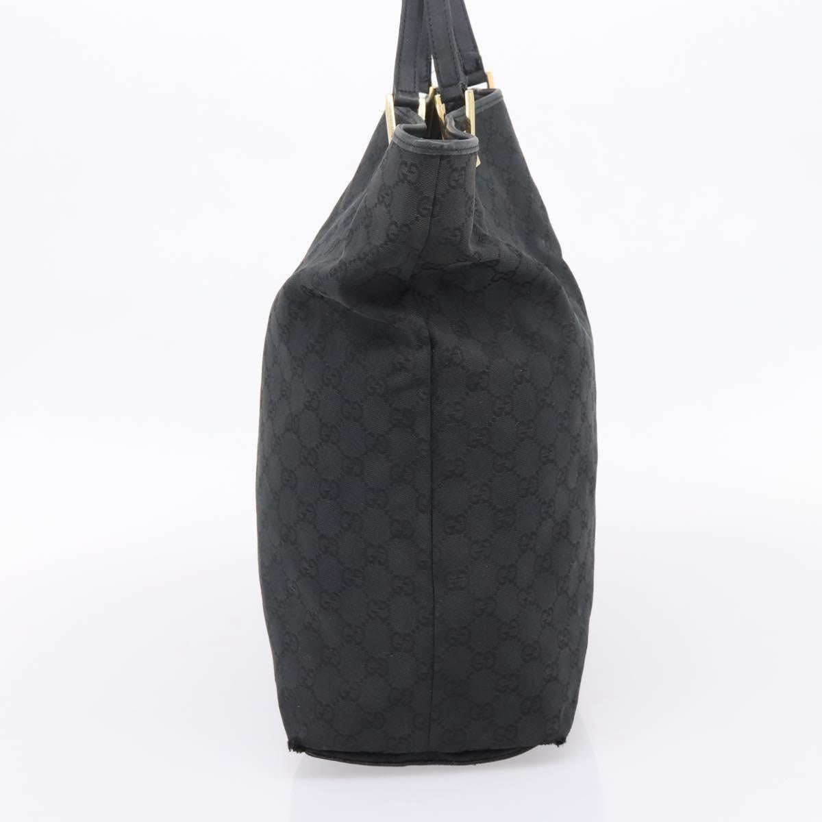 GUCCI GG Canvas Hand Bag Black Gold Tone 002 1097 Auth 207751