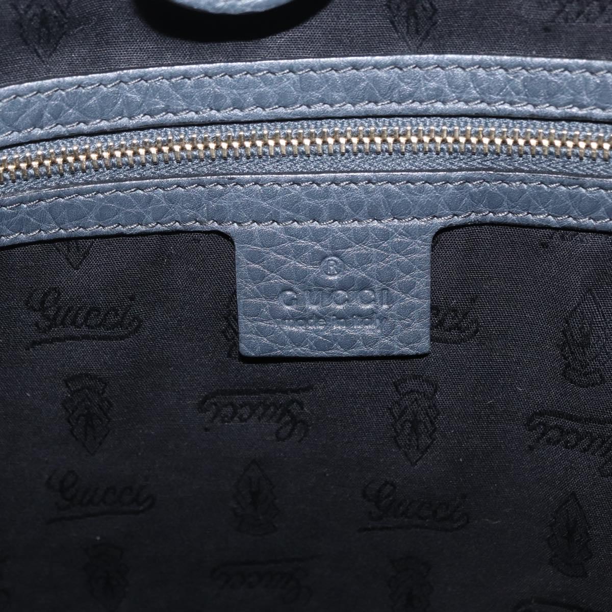 GUCCI Sherry Line Shoulder Bag Leather Gray Silver 247597 Auth 207752A