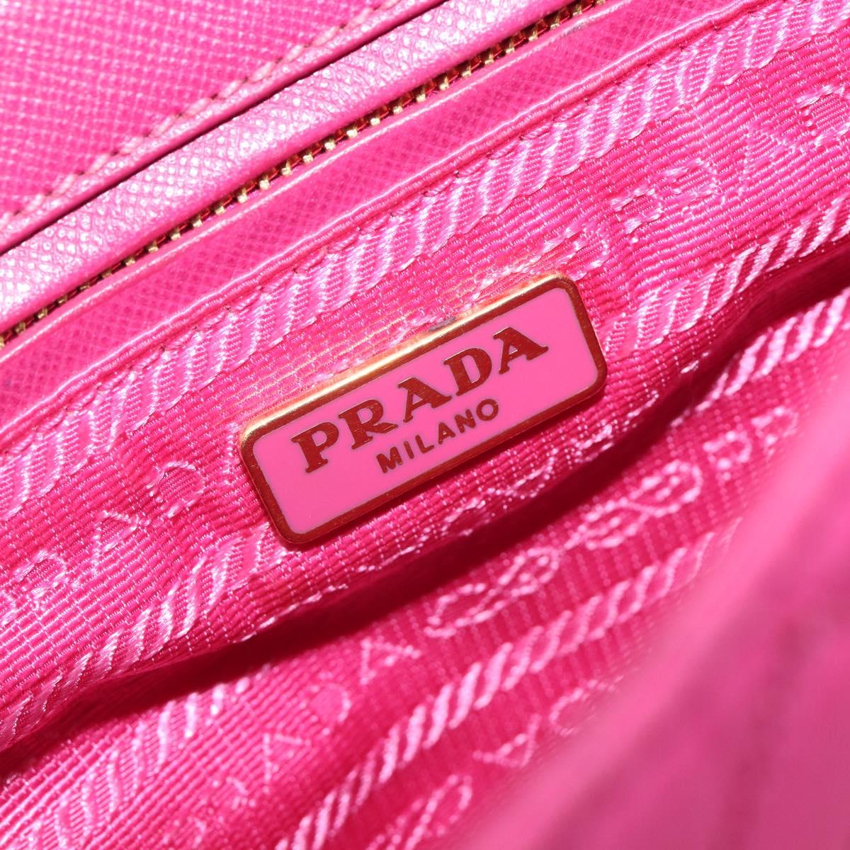PRADA Chain Shoulder Bag Nylon Pink Gold Tone Auth 207772A