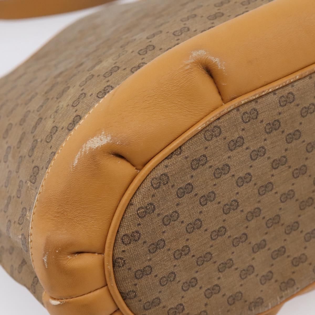 GUCCI Micro GG Supreme Shoulder Bag PVC Beige Gold 001 14 0934 Auth 207835