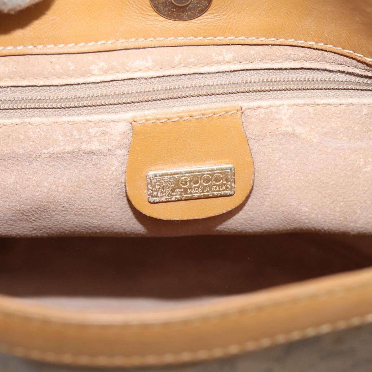 GUCCI Micro GG Supreme Shoulder Bag PVC Beige Gold 001 14 0934 Auth 207835