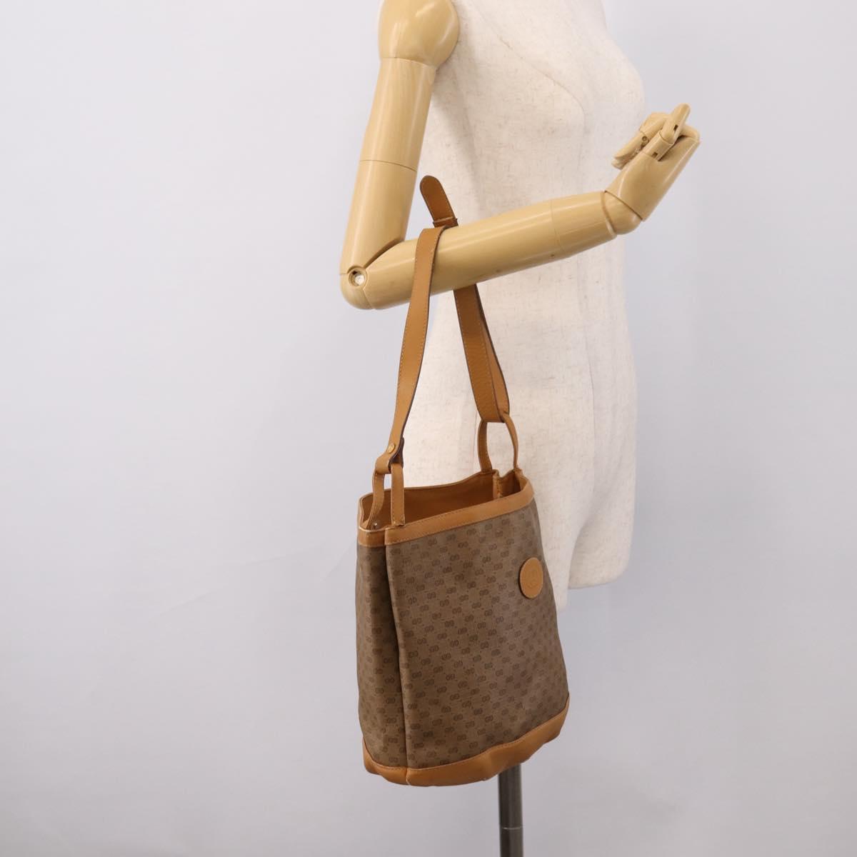 GUCCI Micro GG Supreme Shoulder Bag PVC Beige Gold 001 14 0934 Auth 207835
