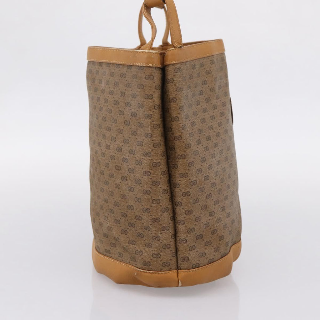 GUCCI Micro GG Supreme Shoulder Bag PVC Beige Gold 001 14 0934 Auth 207835