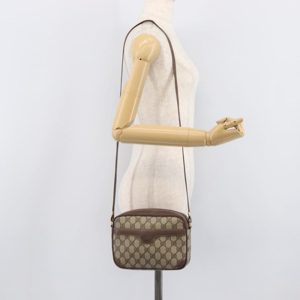 GUCCI GG Supreme Shoulder Bag PVC Beige Gold 007 115 6423 Auth 207837