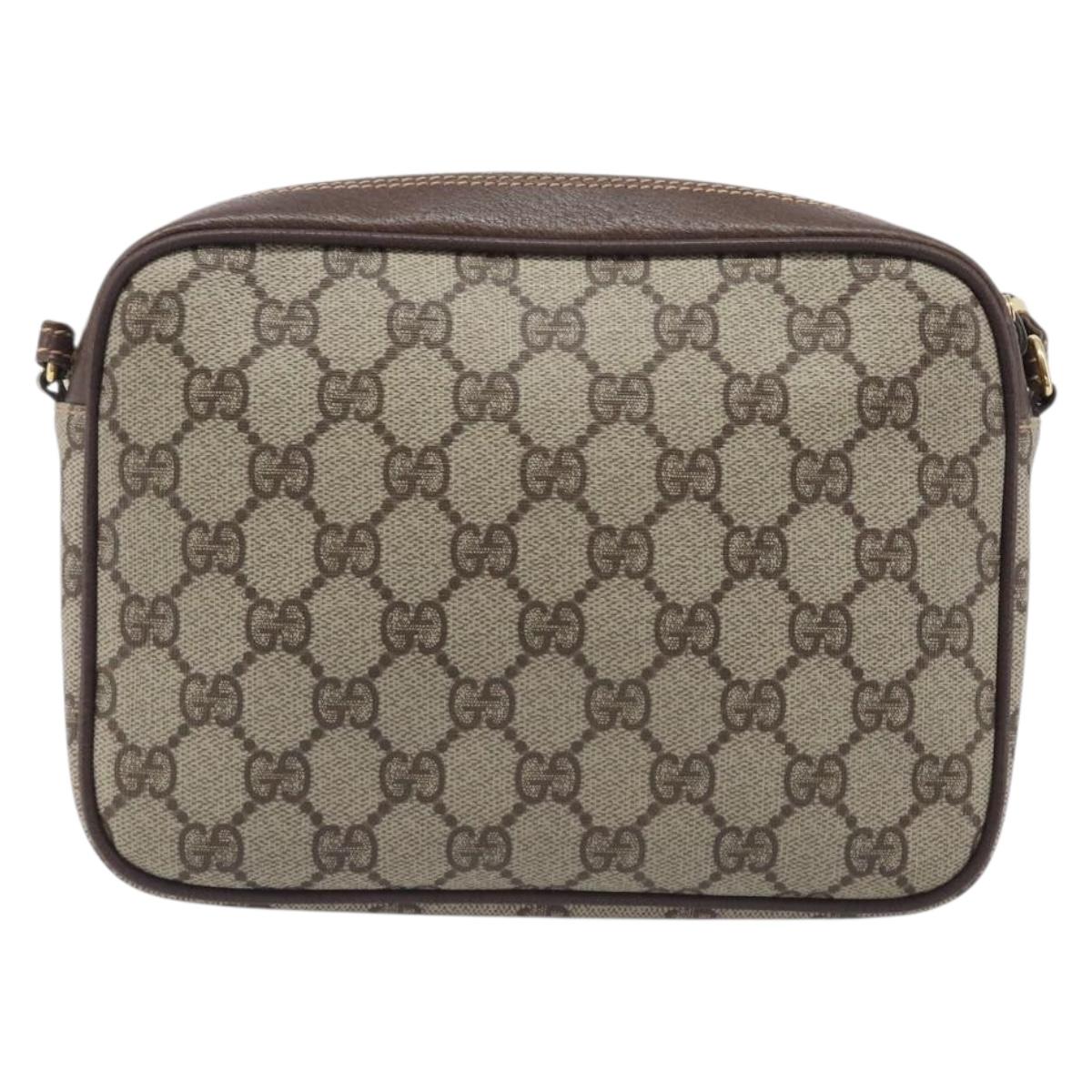 GUCCI GG Supreme Shoulder Bag PVC Beige Gold 007 115 6423 Auth 207837