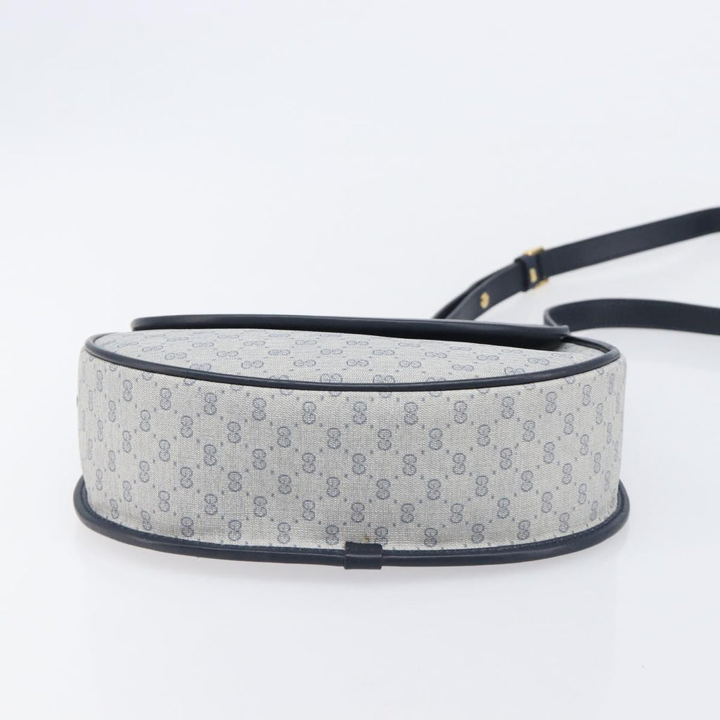 GUCCI Micro GG Supreme Shoulder Bag PVC Navy Gold 007 58 0074 Auth 207839