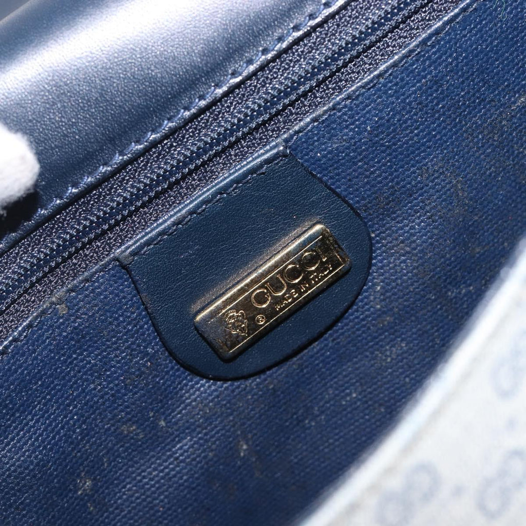GUCCI Micro GG Supreme Shoulder Bag PVC Navy Gold 007 58 0074 Auth 207839