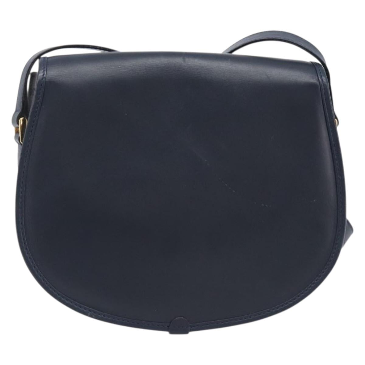 GUCCI Micro GG Supreme Shoulder Bag PVC Navy Gold 007 58 0074 Auth 207839