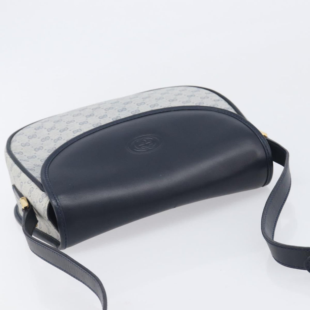 GUCCI Micro GG Supreme Shoulder Bag PVC Navy Gold 007 58 0074 Auth 207839