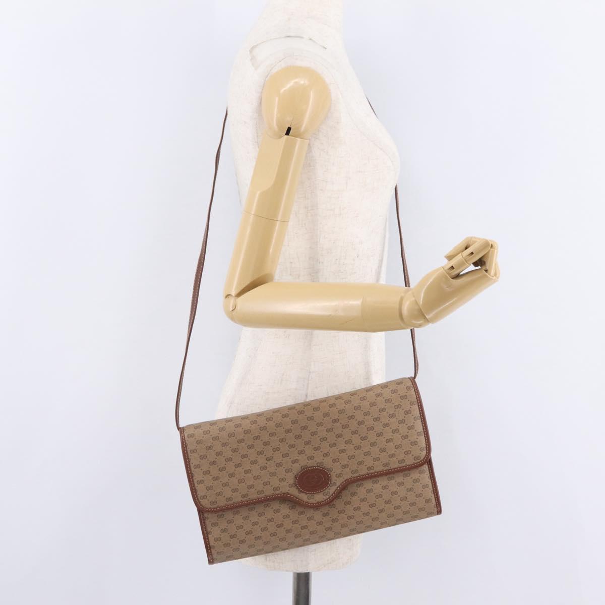GUCCI Micro GG Supreme Shoulder Bag PVC Beige Gold 004 106 0146 Auth 207841