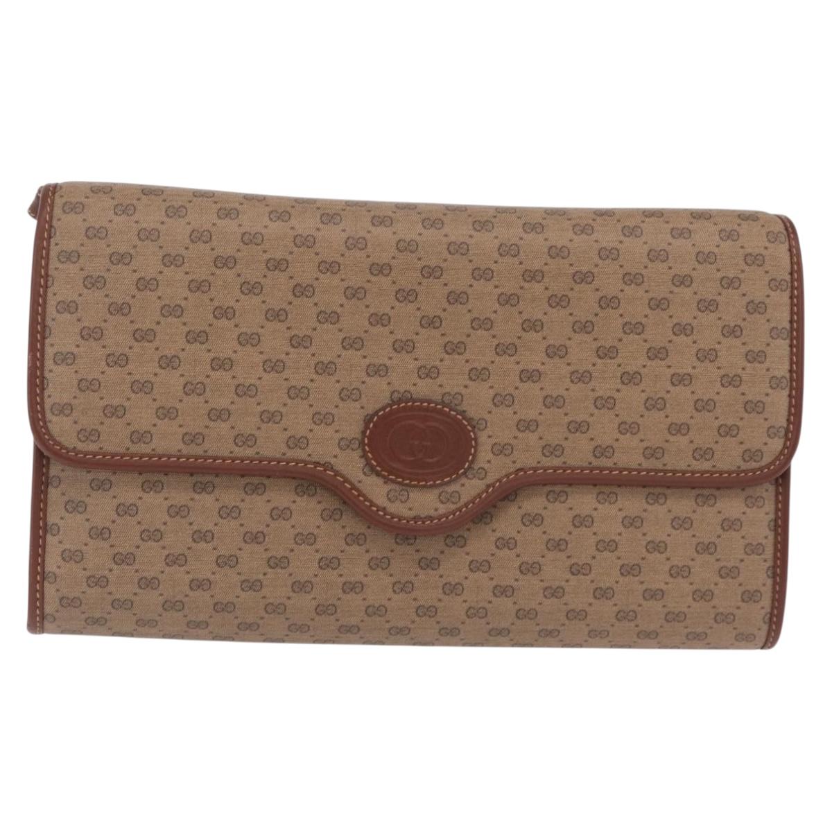 GUCCI Micro GG Supreme Shoulder Bag PVC Beige Gold 004 106 0146 Auth 207841