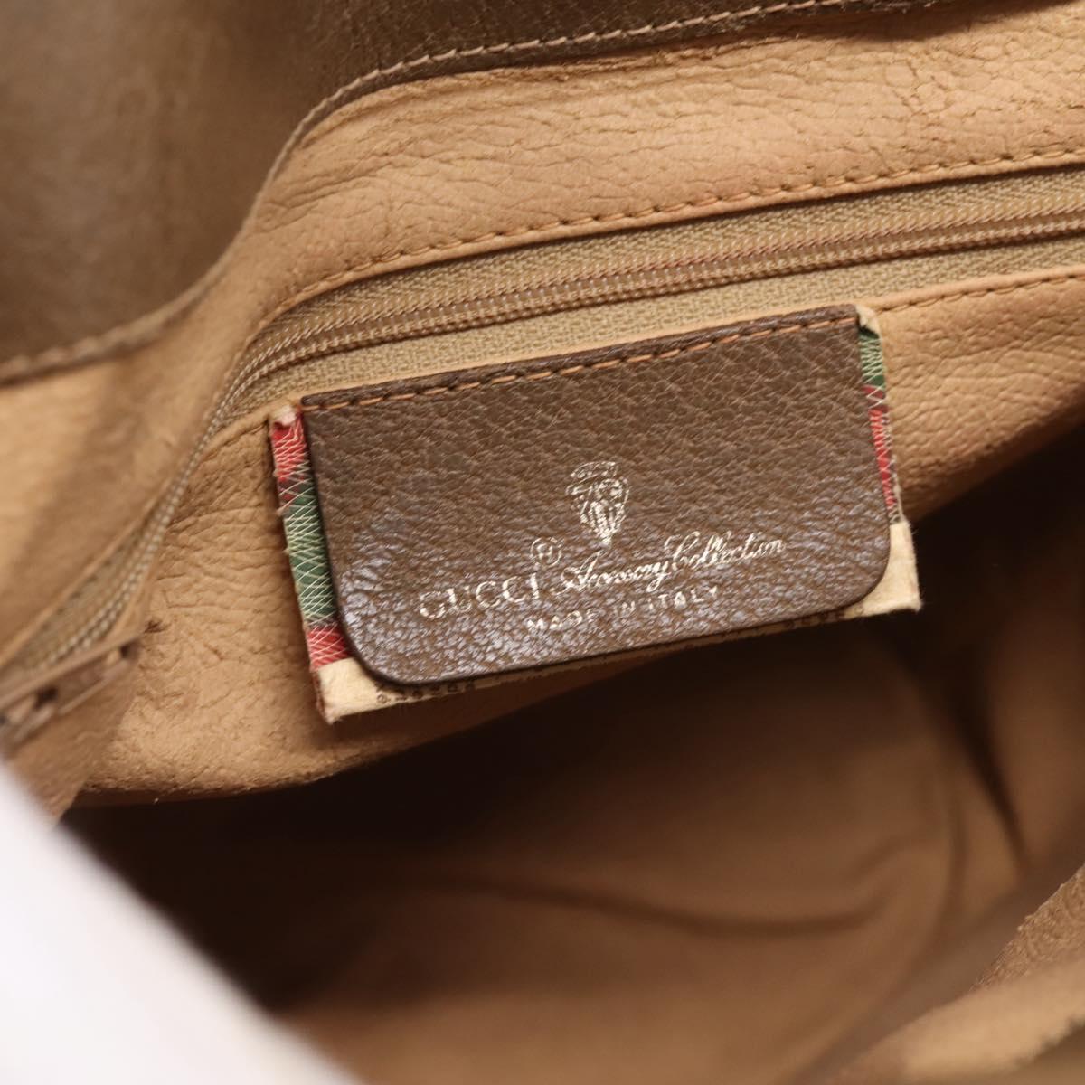 GUCCI GG Supreme Web Sherry Line Bag PVC Beige Gold 904 02 081 Auth 207855